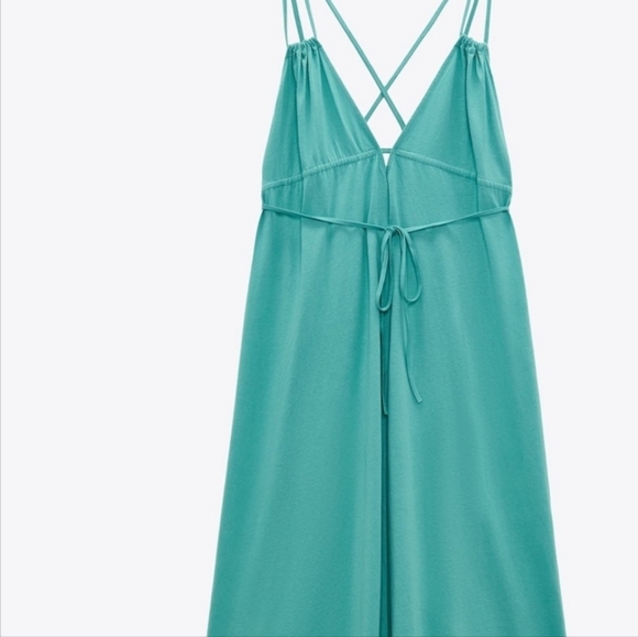 Zara aqua green soft cotton dress - Picture 6 of 6